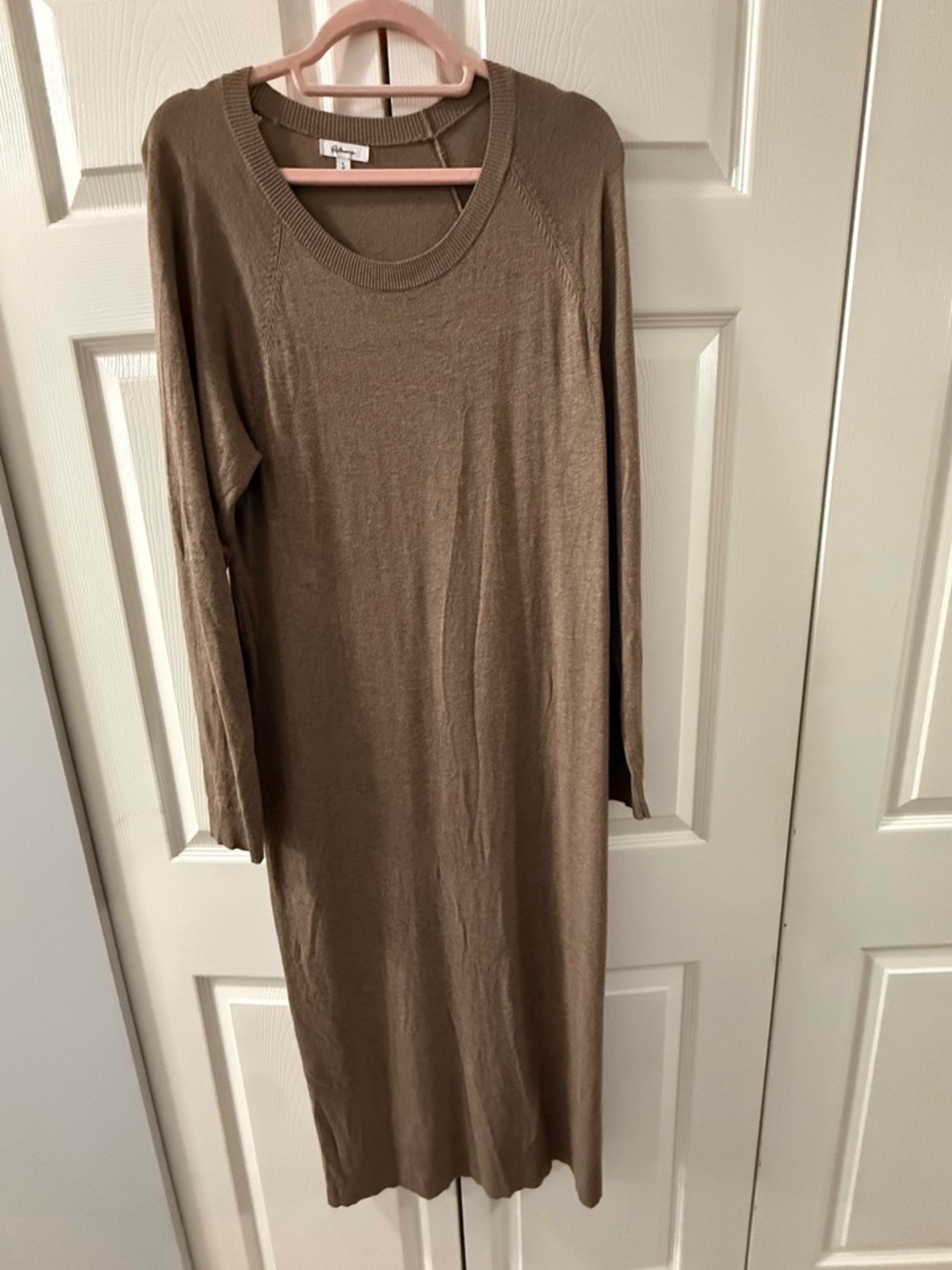 Reitmans Taupe Knit Midi Sweater Dress | Minimalist